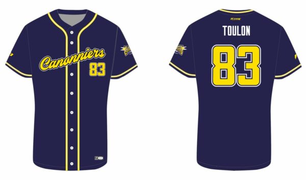 Chemise baseball tackle twill brodée Canonniers 2025 bleue