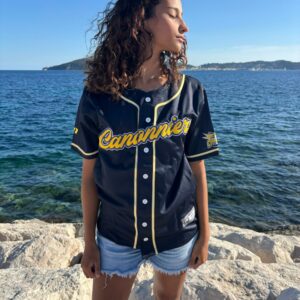 Chemise baseball tackle twill brodée Canonniers 2025 bleue
